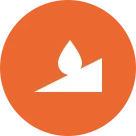 Pitched concrete drainage icon