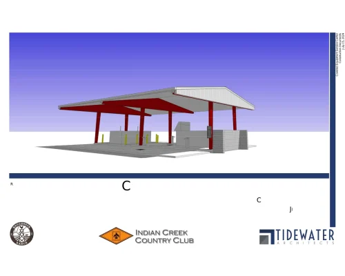 Indian Creek Country Club fuel and wash canopy rendering